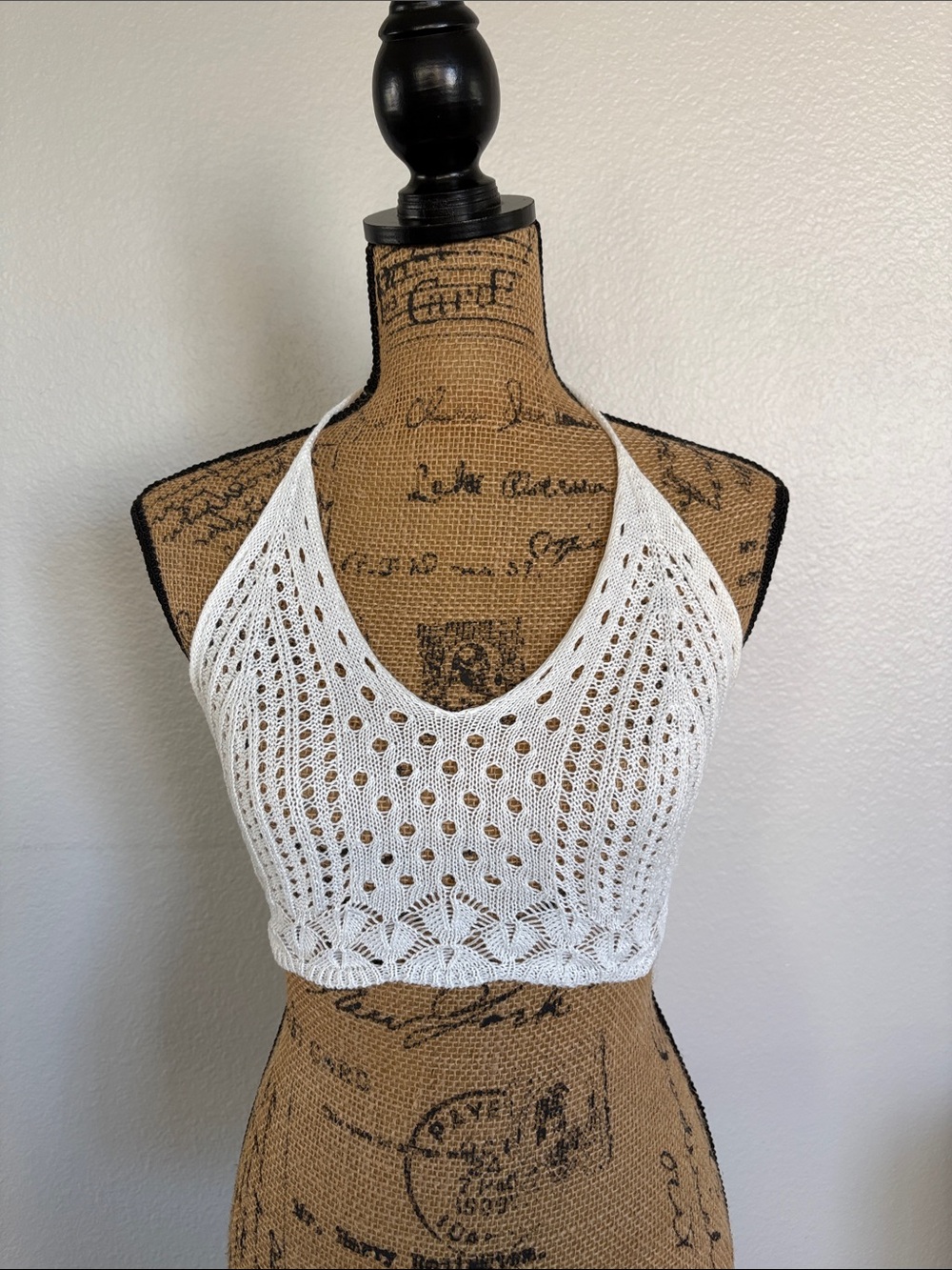Crochet Halter Crop Top/Swim Cover Up